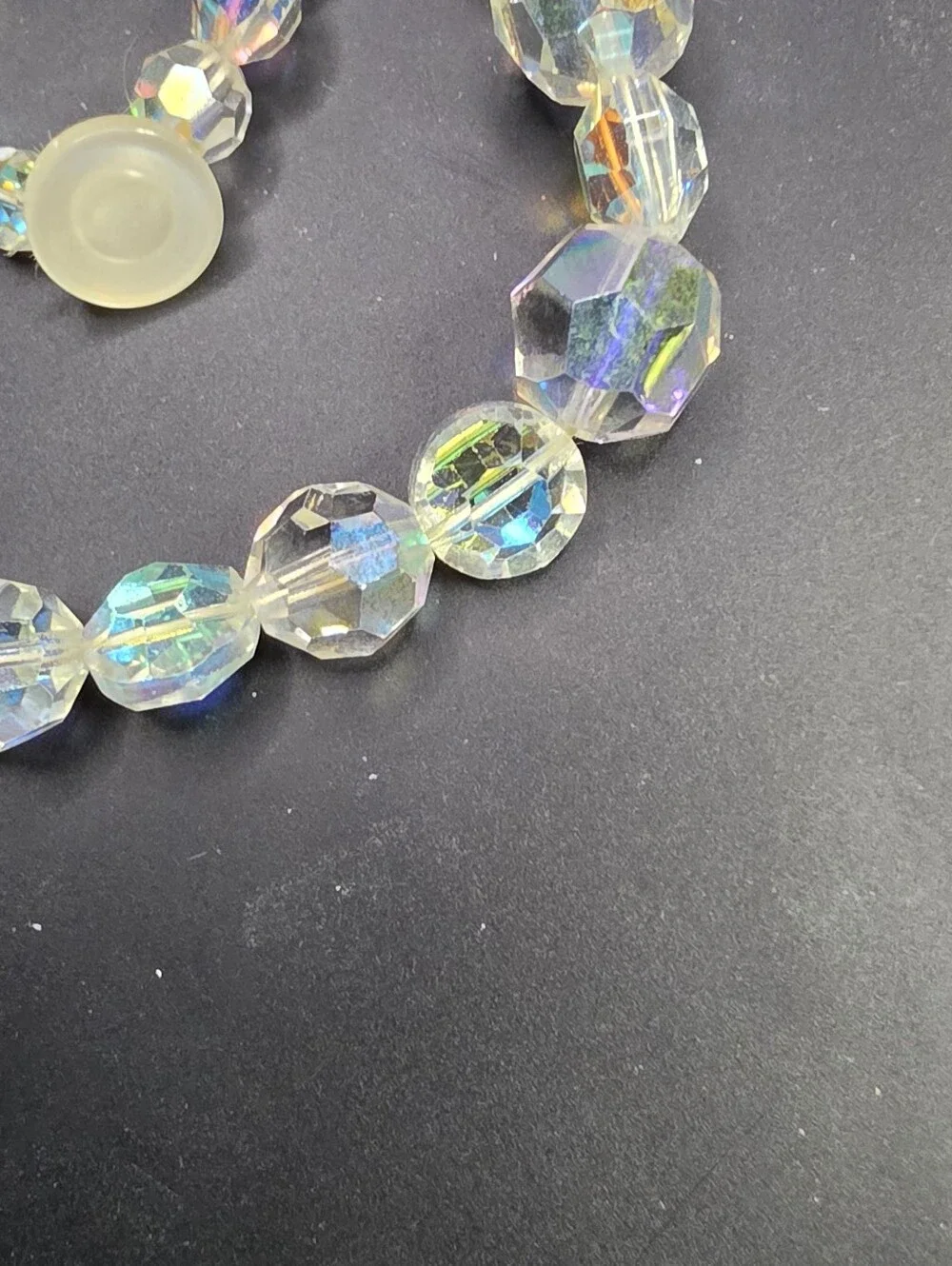 Aurora Crystal Bead Necklace - Iridescent Clear